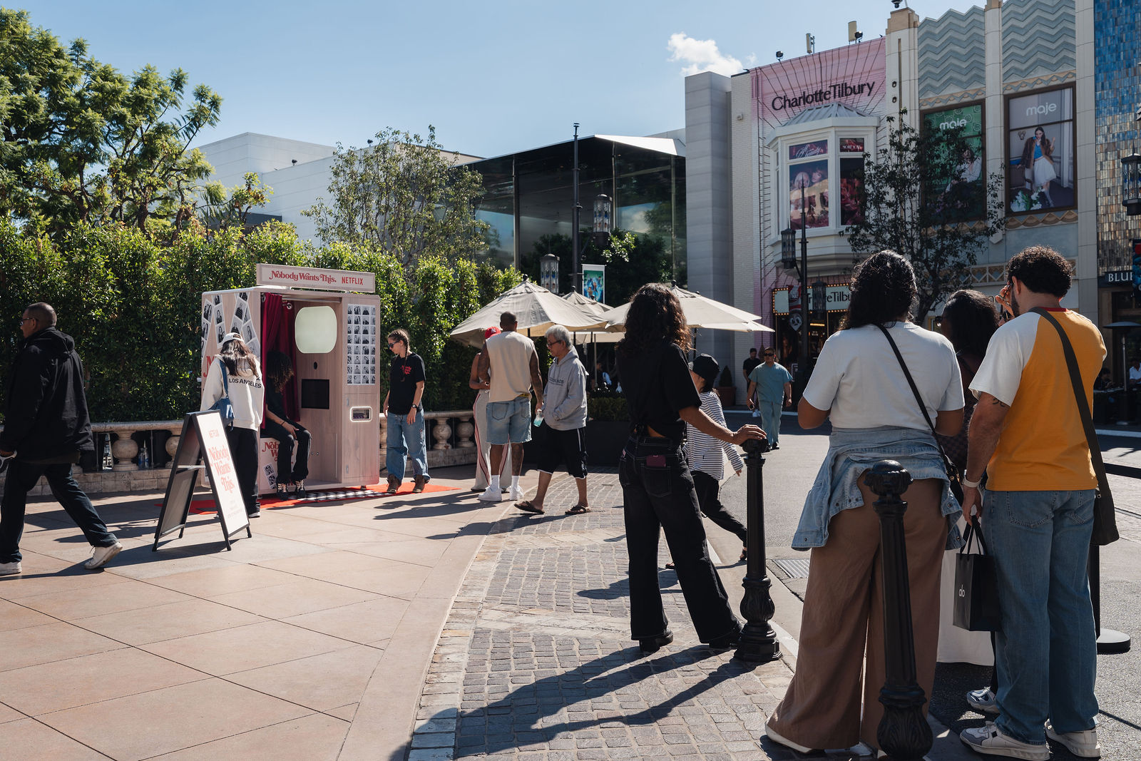 Custom-wrapped Nobody Wants This photo booth at The Grove, Los Angeles — photo 10