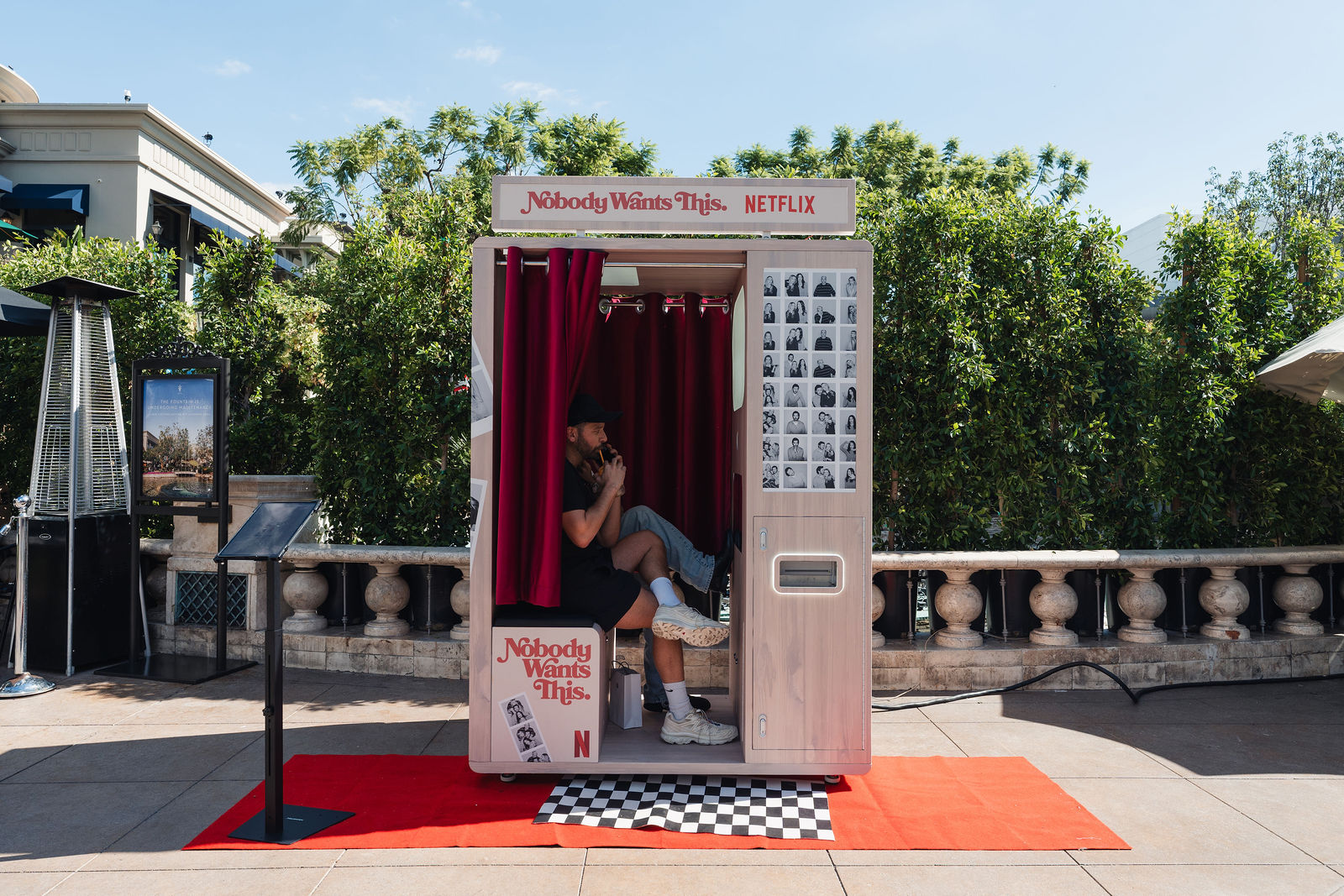 Custom-wrapped Nobody Wants This photo booth at The Grove, Los Angeles — photo 2